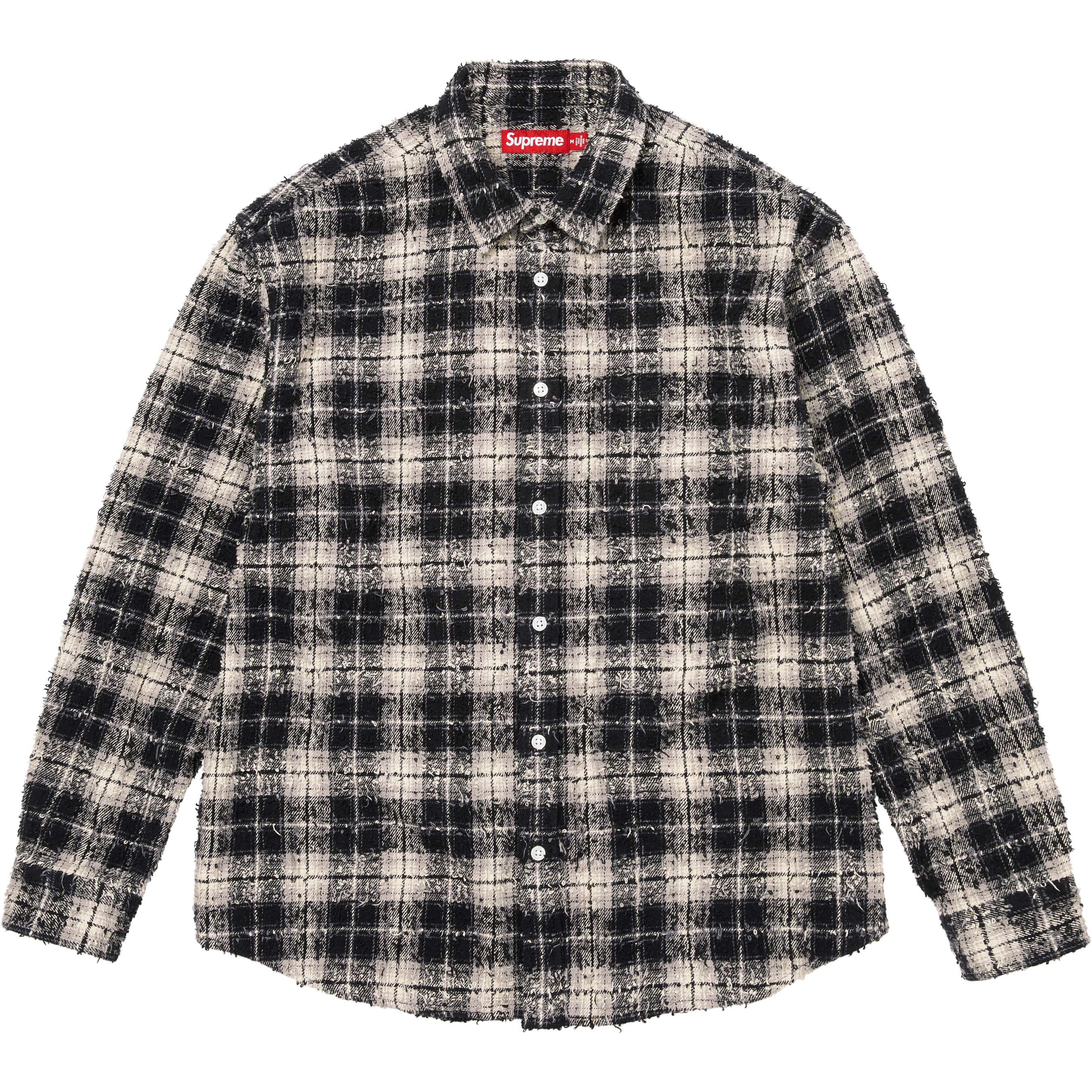 Frayed Textured Plaid Shirt view 4
